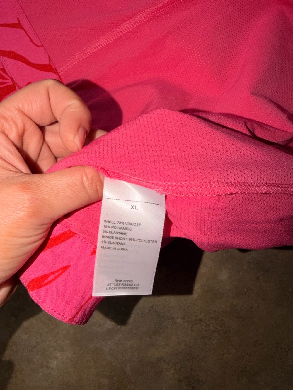 NWT - Rafaella Hot Pink with Red Tropical Skort - Size XL - Picture 9 of 10